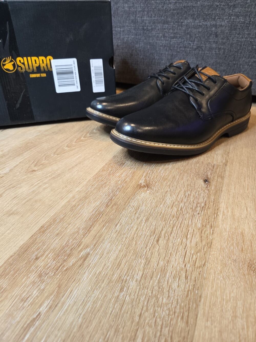 Deer Stags Belmont Mens 13 Wide Black Oxford Dress Shoes SUPRO Comfort NIB